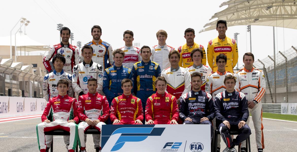 Das Fahrerfeld der FIA Formel 2 2017 beim Saisonstart
